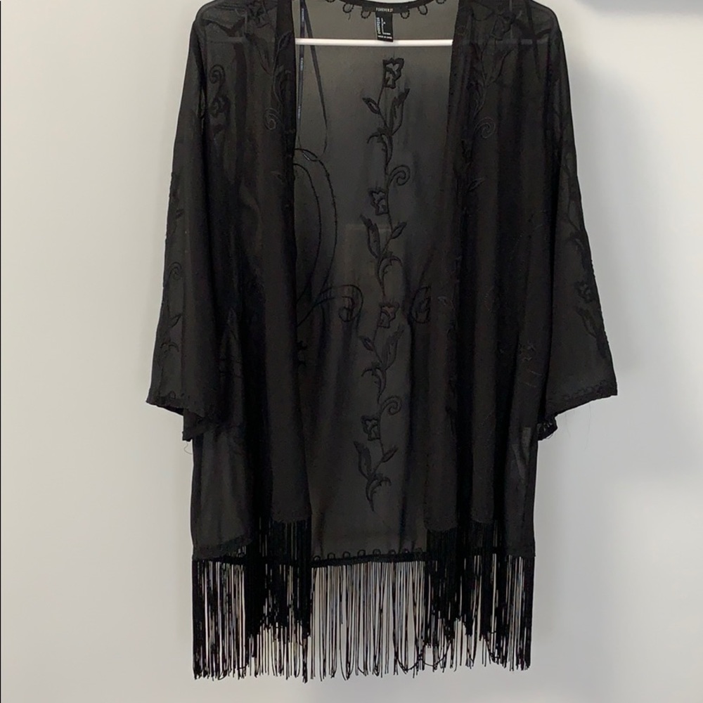 Fringe Beach Kimono